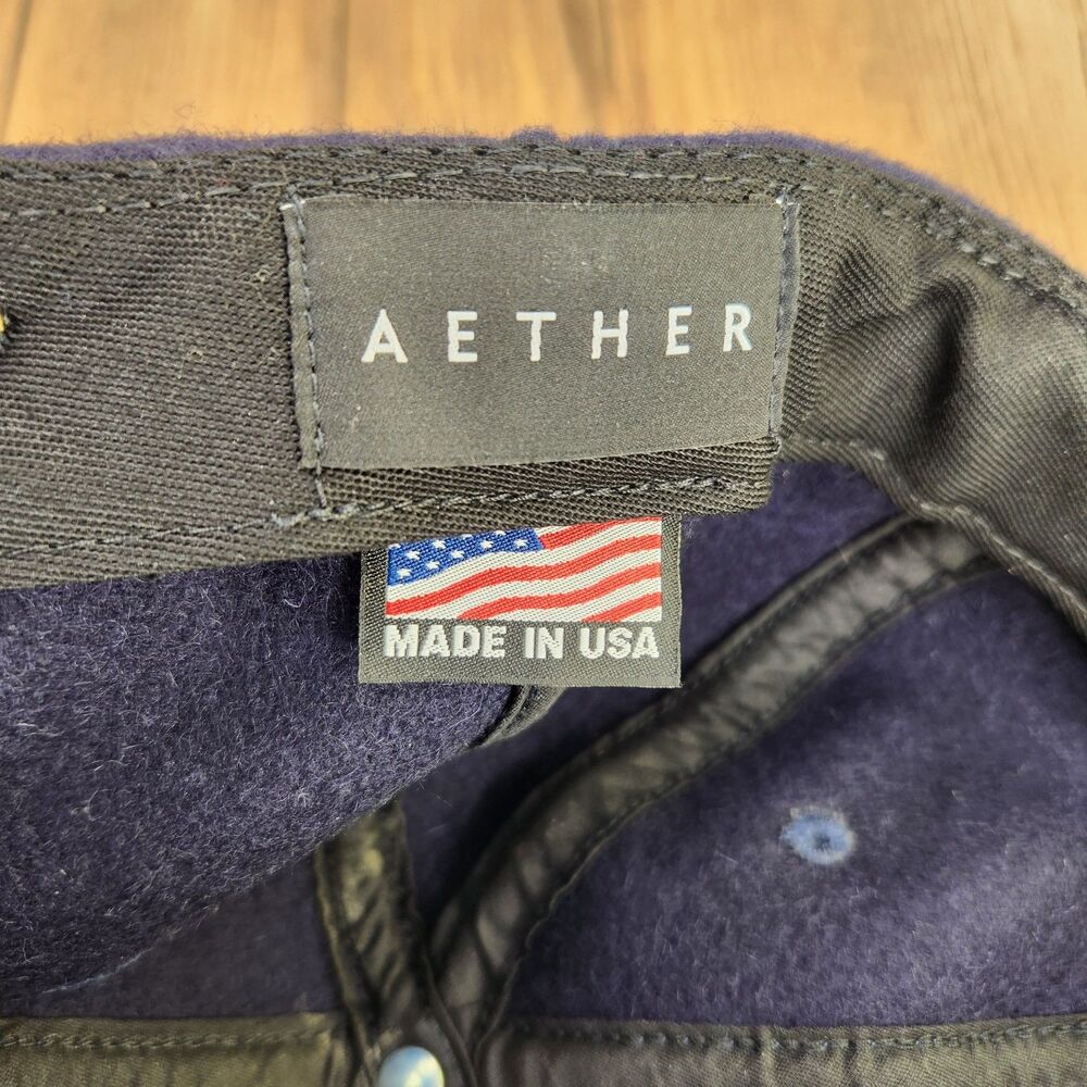 Aether Wool Hat Total Eclipse Blue Strapback Merino Wicking Baseball Dad Cap USA - Picture 9 of 9